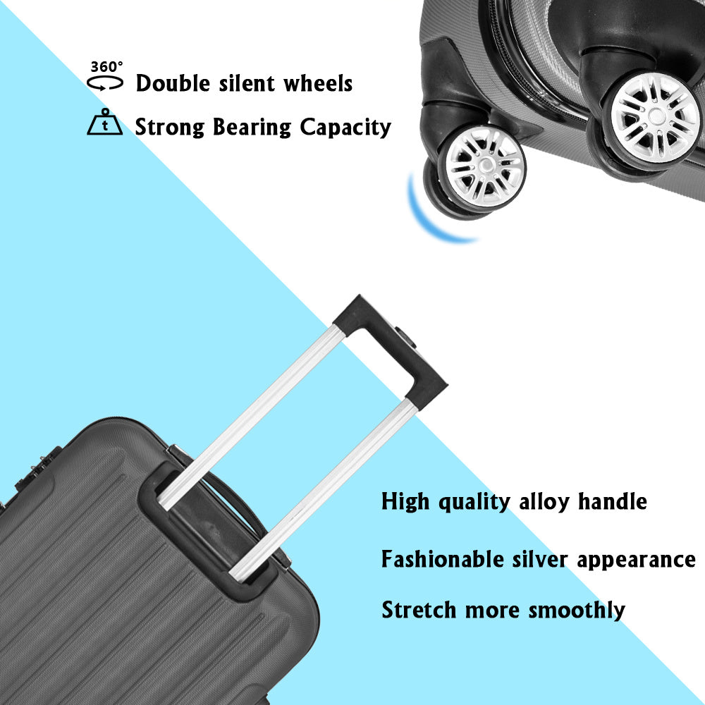 US Local Vertical 3-in-1 Swivel Wheel With Handle Trolley Case 20in 24in 28in ABS Aluminum Alloy Trolley Classic Color - Dark Gray