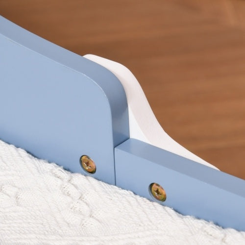 UK Local HOMCOM Toddler Bed Frame, Kids Bedroom Furniture For Boys Girls With Safe Guardrails, Low Junior Blue