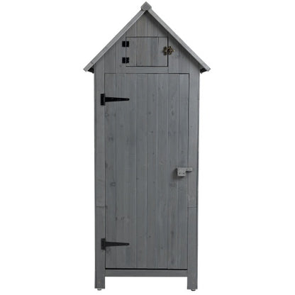 US Local 30.3L X 21.3W X 70.5H Outdoor Storage Cabinet Tool Shed Wooden Garden Shed Natural