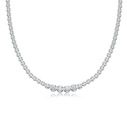 In The Name Of Light Luxurious Fashion Diamond Pendant Necklace Set With Mosan Diamond Silver Ornaments