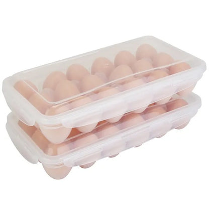 US Local 2Pcs Egg Holder Stackable Plastic Egg Storage Box Egg Rack