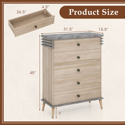 US Local Farmhouse Chest Dresser Of Drawers Tall Storage Organizer