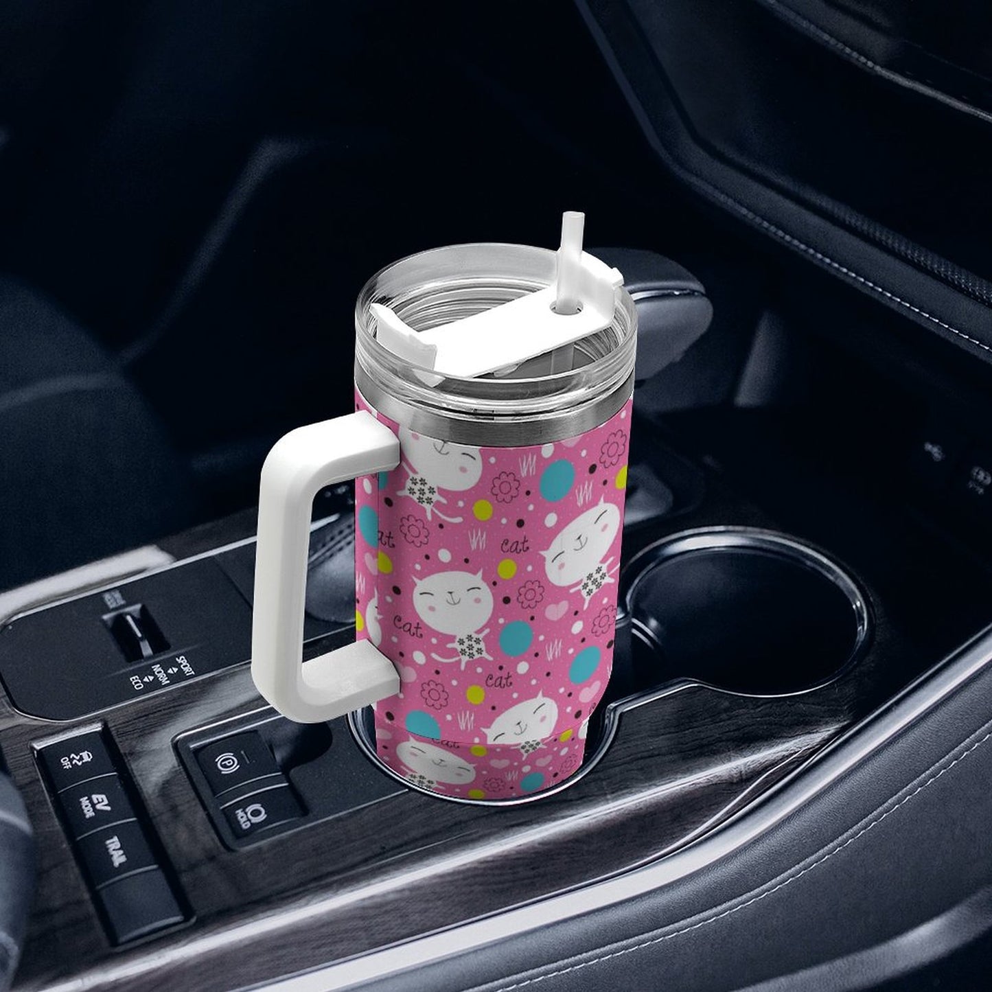 PHDT00268 POD US Local Tumbler 40 oz Large Capacity Car Cup Cat, Children