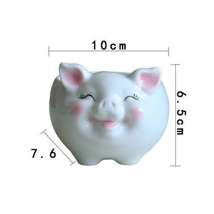 US Local Simple Nordic Cartoon Animal Succulent Flower Pot Ceramic Decorative Ornaments
