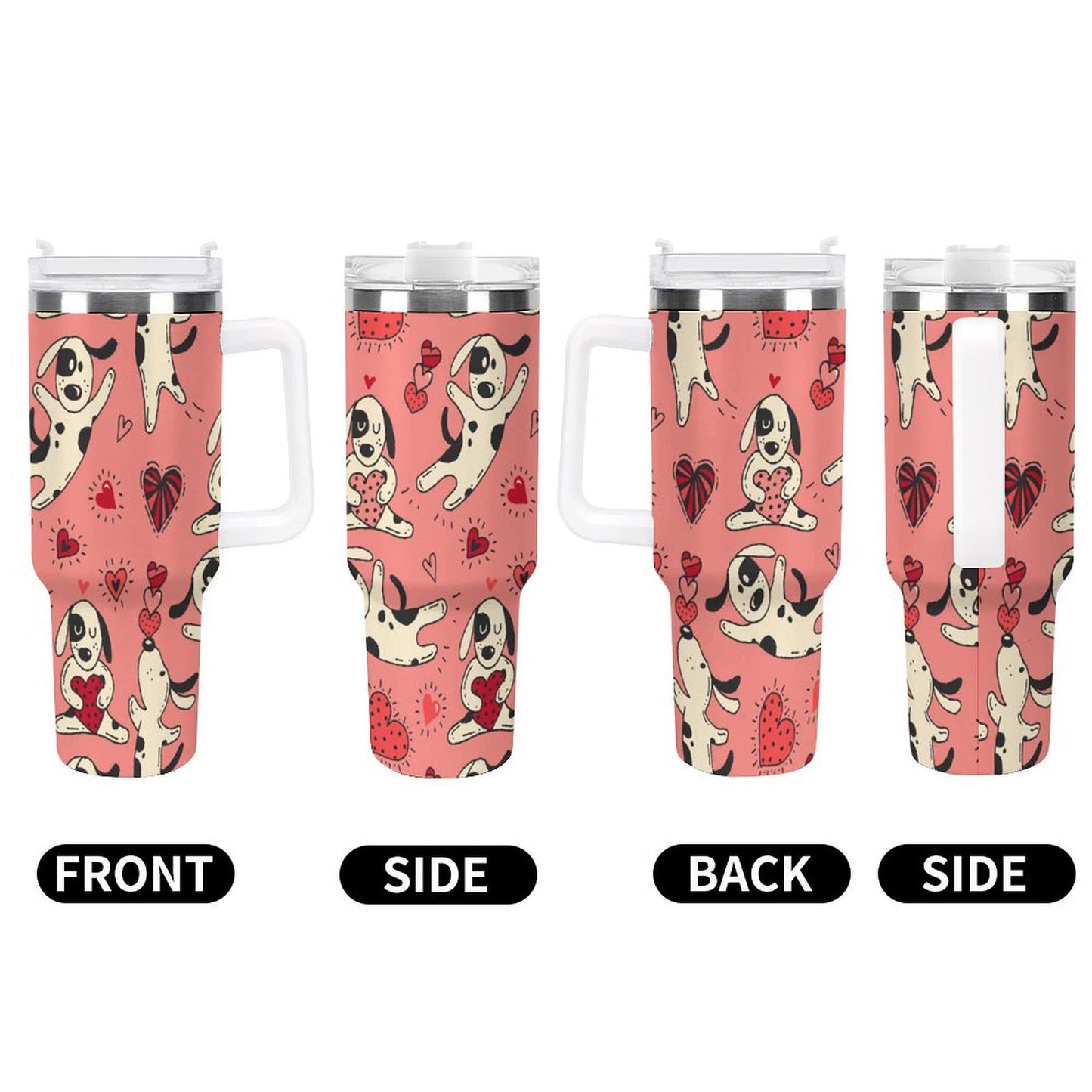 PHDT00359 POD US Local Tumbler 40 oz Large Capacity Car Cup Dog, Heart, Love