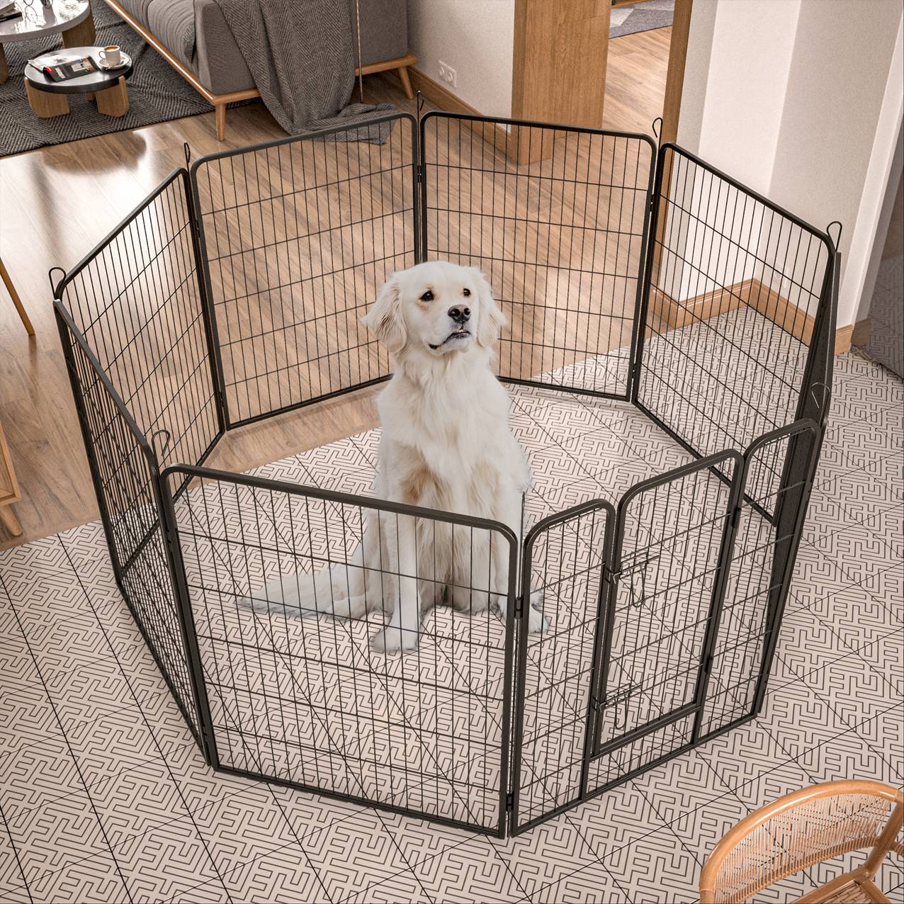US Local Dog Pens Outdoor Dog Fence Dog Playpen For Large Dogs Dog Kennel Pet Playpen