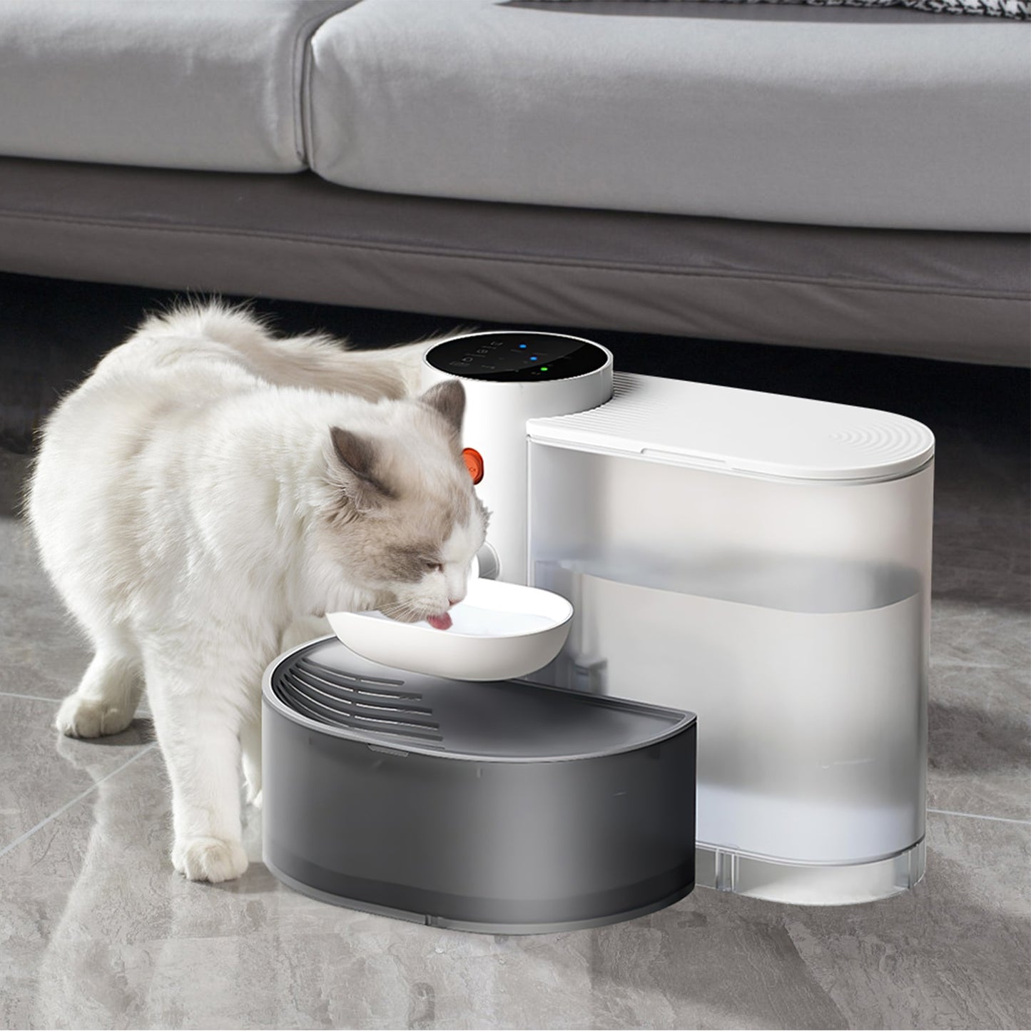 US Local 1Pc Smart Pet Water Fountain Automatic Cat Water Dispenser 3L Cordless Rechargeable Dog Water Fountain Self-Refill With 3 Adjustable Volume 3 Time Intervals Touch Control