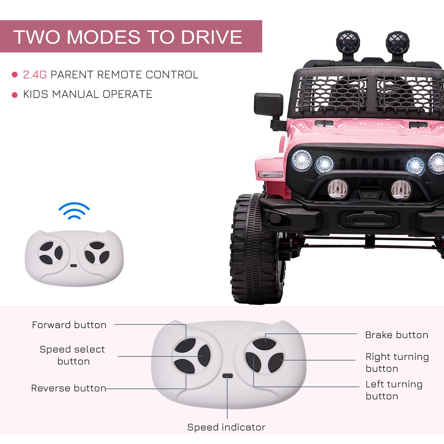 US Local Electric Off-Road Truck 12V Kids Ride On With Remote Control MP3 Music Adjustable Speed