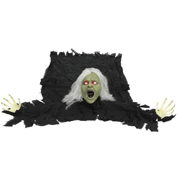 CA Local 72 Life Size Halloween Animated Crawling Zombie With Glowing LED Eyes, Battery Operated, Indoor Outdoor Party Props