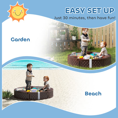 US Local 47" Round Kids Sandbox with Cover