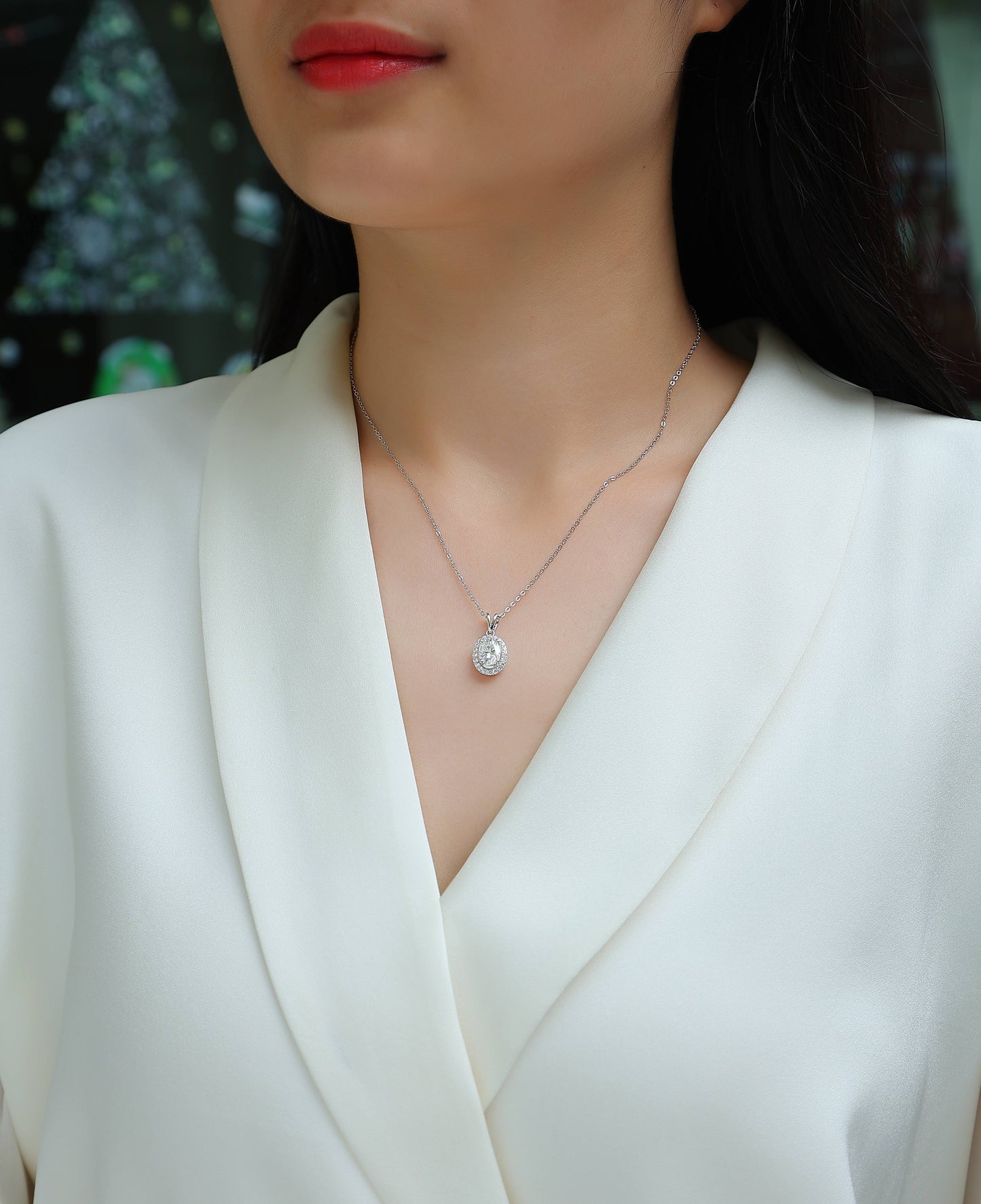 US Local Infinite - A Fashionable And Luxurious Diamond Jewelry Pendant Set With Moissanite S925 Sterling Silver And Platinum Plating