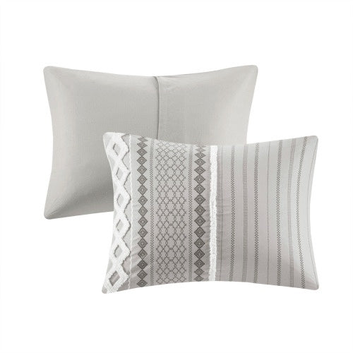 US Local Full Queen Cotton Printed Duvet Cover Set With Chenille