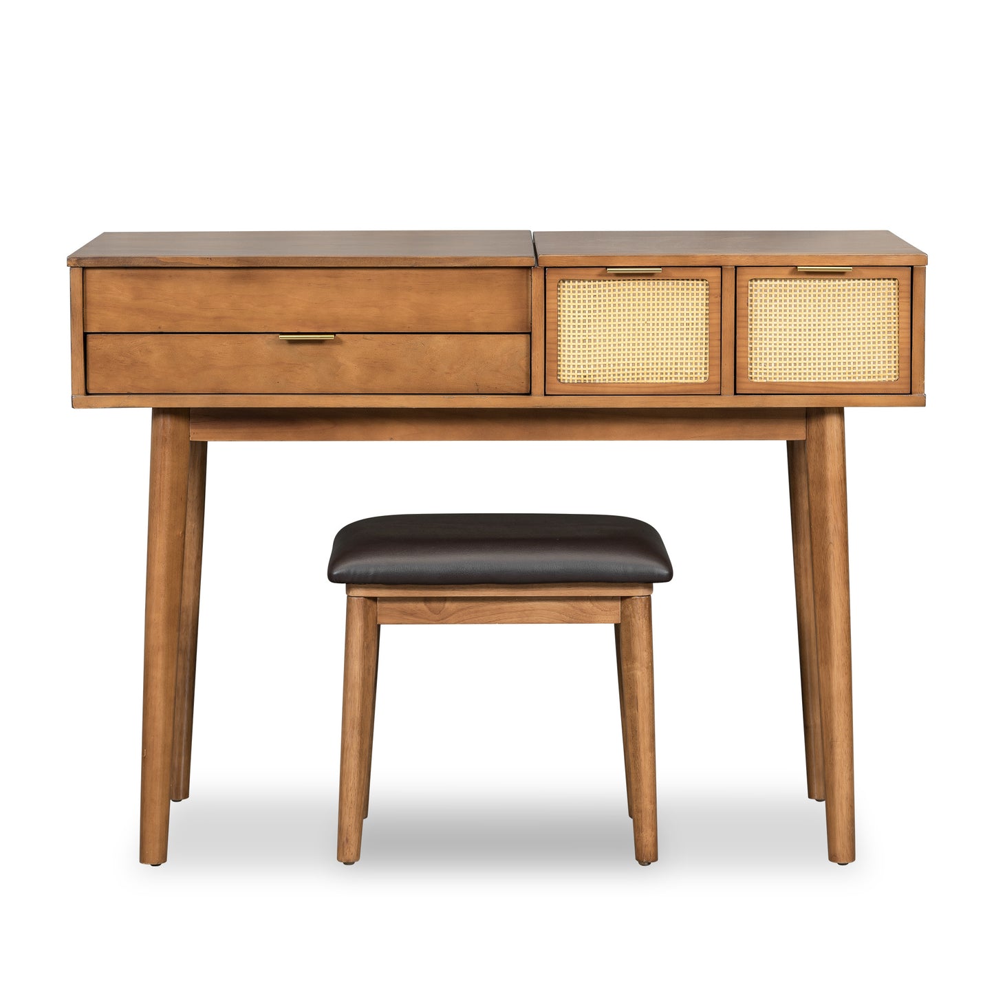 US Local 43.3 Inches, Classic Wooden Makeup Vanity Set