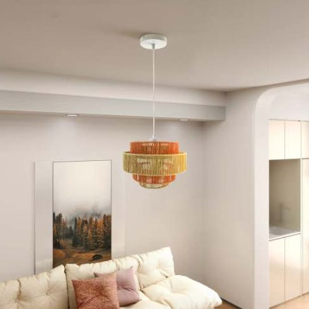 US Local Dorset Pendant Lamp - White And Natural Terracotta