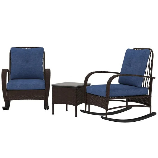 US Local Rattan Chaise Lounge Chair, Wicker Patio Furniture Set