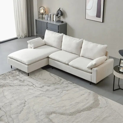 US Local L-Shaped Linen Sectional Sofa With Right Chaise,living Room ,bedroom,office.