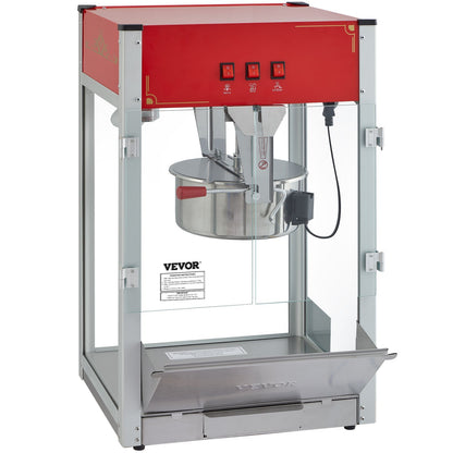US Local Popcorn Popper Machine 12 Oz Countertop Popcorn Maker 1440W 80 Cups Red
