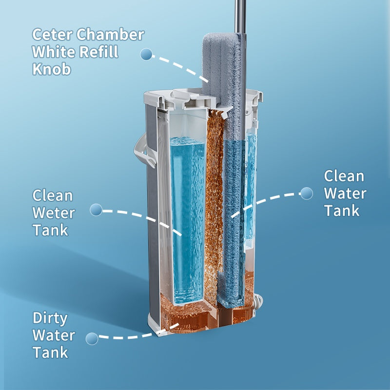 US Local Separates Dirty Water Mop, Flat Mop And Bucket For Home With  Extra Refills, Stainless Steel Mop And Bucket With Wringer