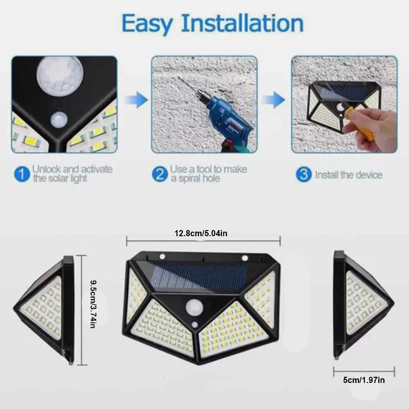 US Local Aolyty Solar Lights Outdoor, Motion Sensor Wall Light 3 Lighting Modes IP65 Waterproof LED Solar Security Lights Four Side Inllumination 2-Pack For Garden Yard Patio Walkway Fence Patio