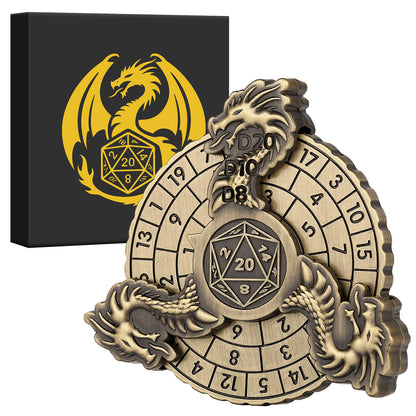 US Local Retro Fantasy Style Turntable Dice Gift Box Set, Essential Creative Accessories For Board Games, Multi-faceted RPG Dice And Circular Scale Design - Advanced Tabletop Game Accessories And Collectibles