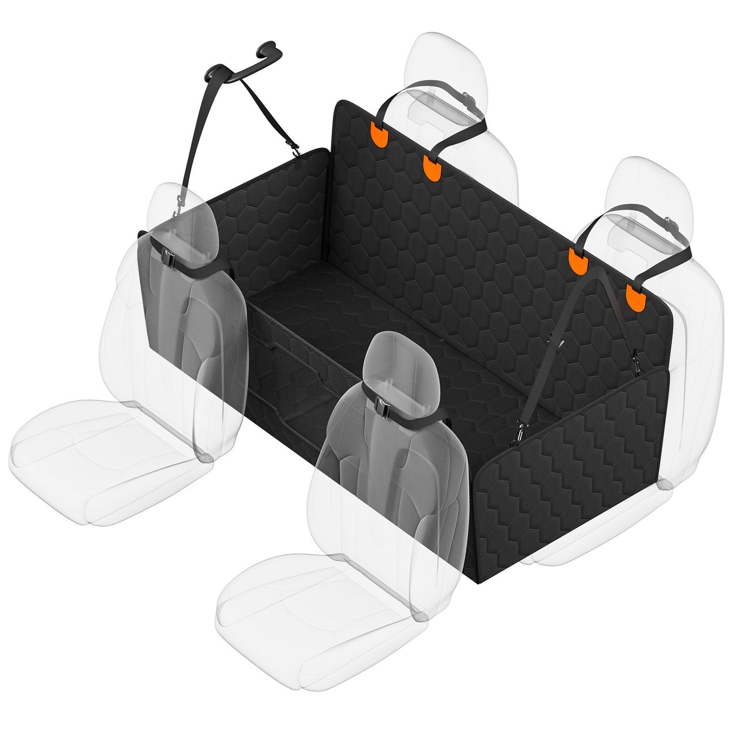 US Local VEVOR 54 X 25.6 In Dog Car Seat Cover For Back Seat Waterproof 600D For Cars