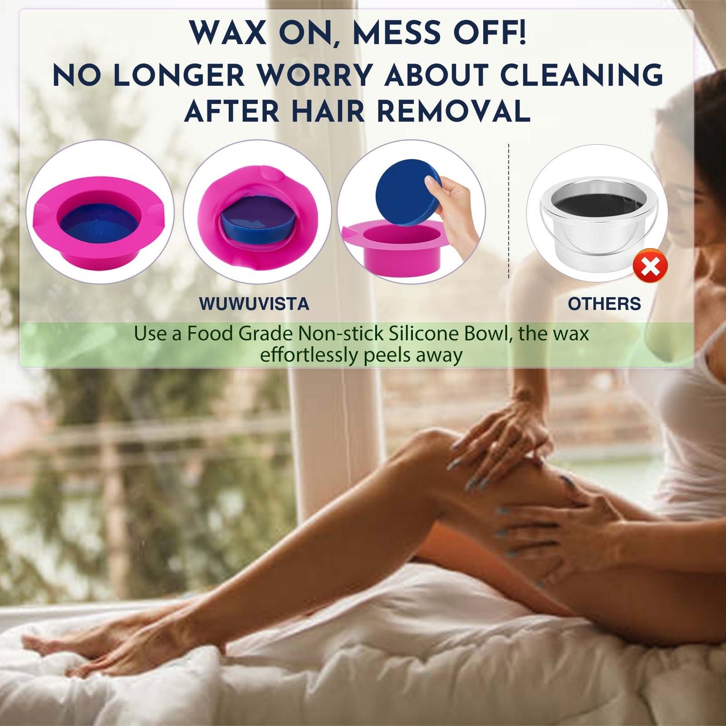 US Local Waxing Kit 19 Items, WUWUVISTA Hair Removal Wax Kit With Wax Melt Warmer Waxing Beads For Face, Brazilian, Full Body, Bikini Suitable For Plugs Of American & European Specifications