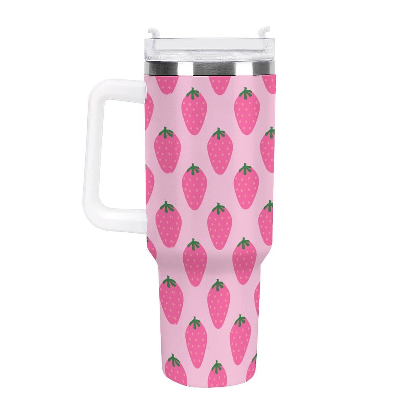 PHDT00494 POD US Local Tumbler 40oz Large Capacity Car Cup Pink, Strawberry