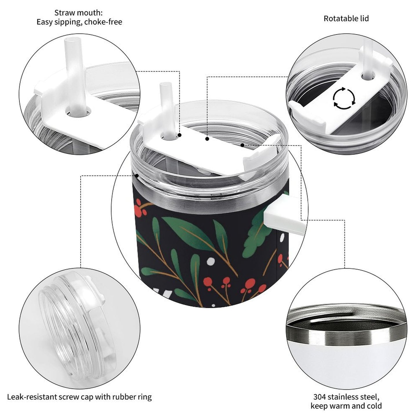 PHDT00174 POD US Local Tumbler 40 oz Large Capacity Car Cup Christmas