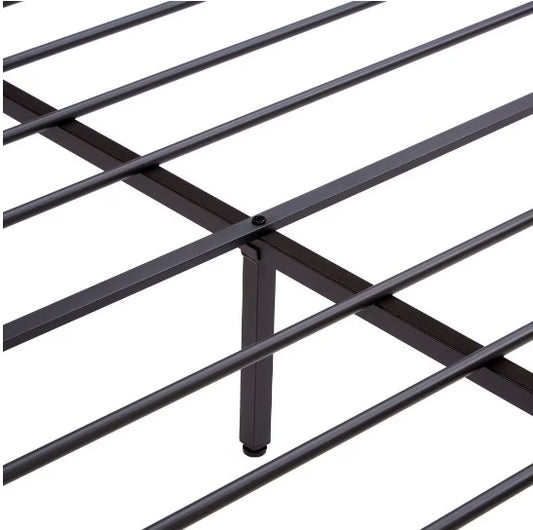 US Local King Size Metal Platform Bed Frame With Wooden Headboard And Footboard With USB LINER