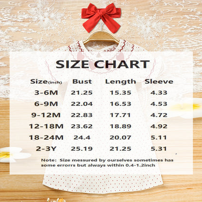 US Local Toddler Girl's Ruffle Sleeve Dress, Heart Embroidery & Polka Dot A-Line Dress With Back Button