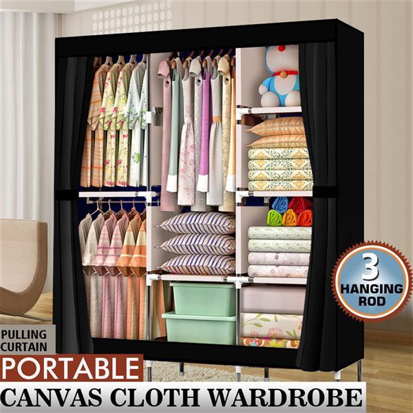 US Local 4-layer 8-grid Non-woven Fabric Wardrobe