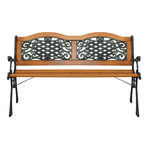 US Local Double Arched Back Iron Wood Bench
