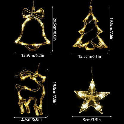 US Local LED Fairy String Window Curtain Lights Star Christmas Xmas Party Home Indoor