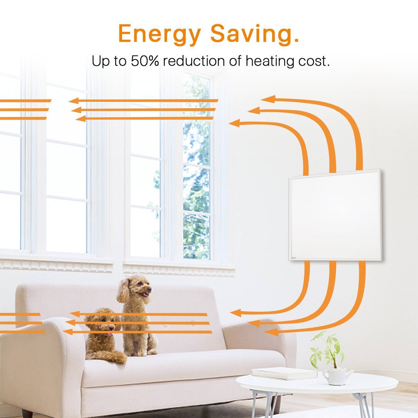 US Local 500W Electric Wall Mounted Space Flat Panel Heater, Portable With Back Stand