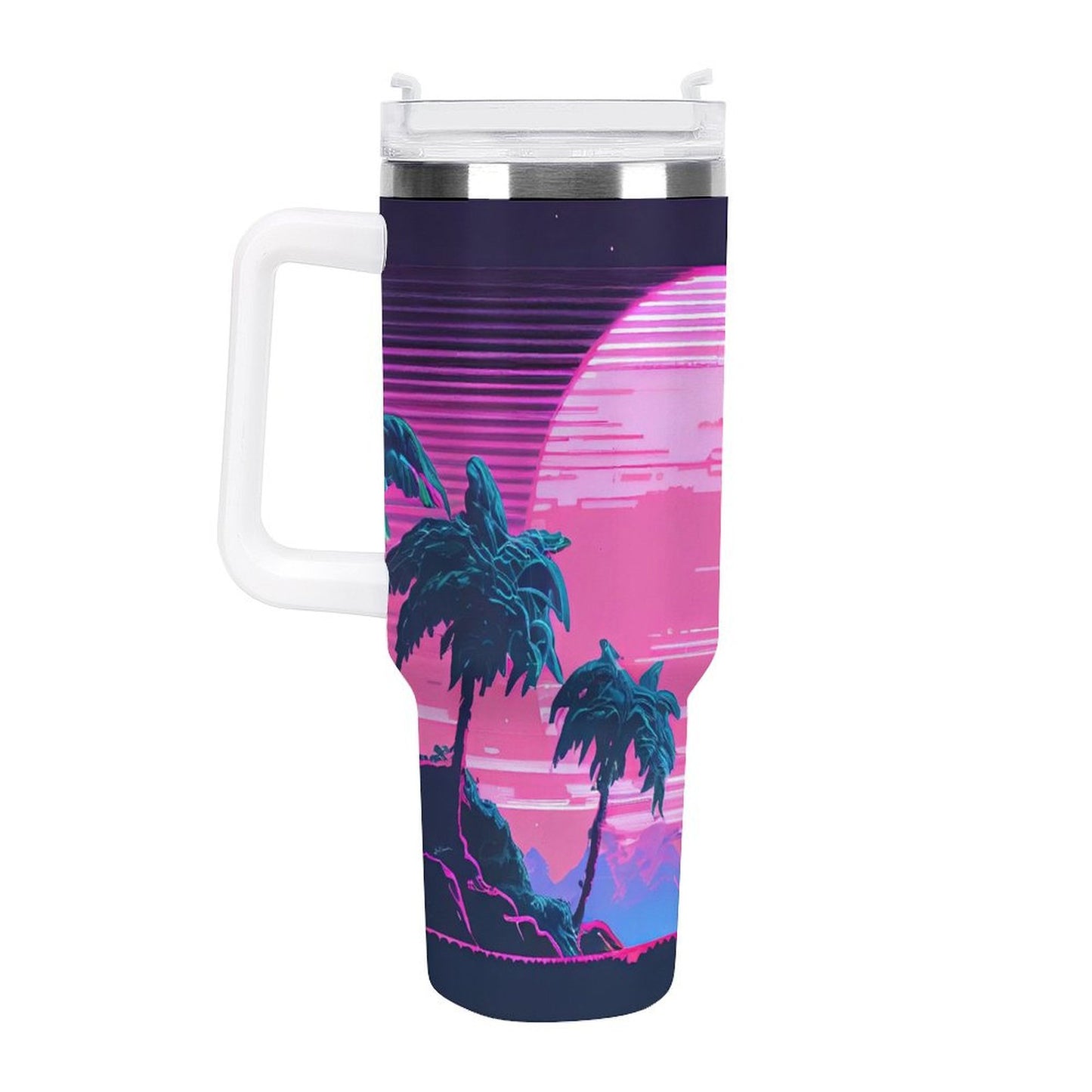 PHDT00217 POD US Local Tumbler 40oz Large Capacity Car Cup Pink, Sunset, Nature, Summer