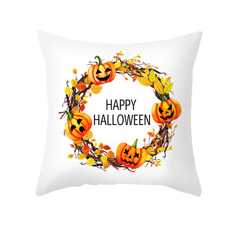 40 Style Halloween Pillowcase Pumpkin Letter Fly Velvet Pillow Cushion Cover
