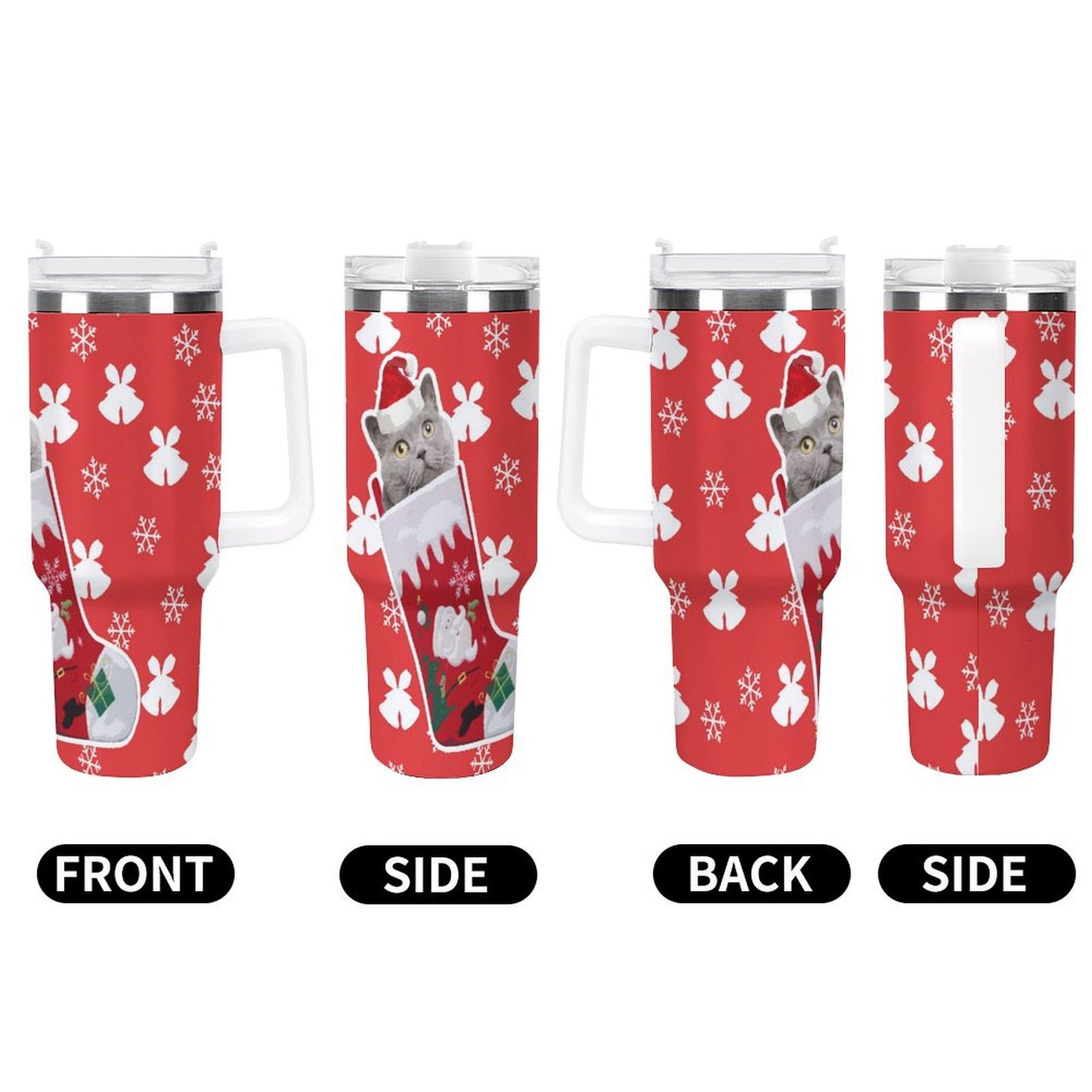 PHDT00316 POD US Local Tumbler 40 oz Large Capacity Car Cup Christmas Stocking Cat