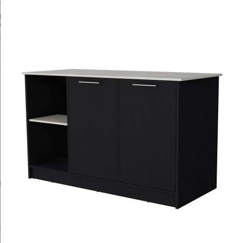 US Local Black And Onyx Double Door Cabinets Kitchen Island