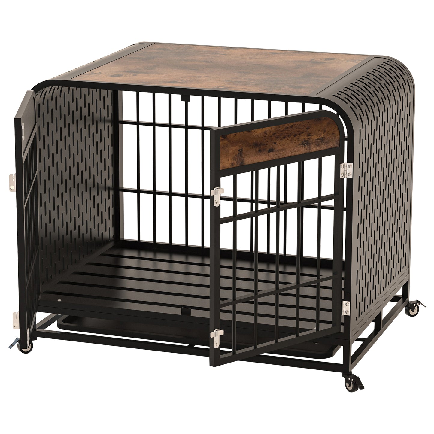US Local Heavy Duty Dog Crate Furniture Wooden Table 33inch Brown