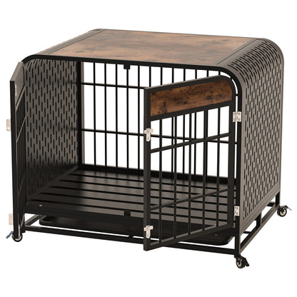 US Local Heavy Duty Dog Crate Furniture Wooden Table 33inch Brown
