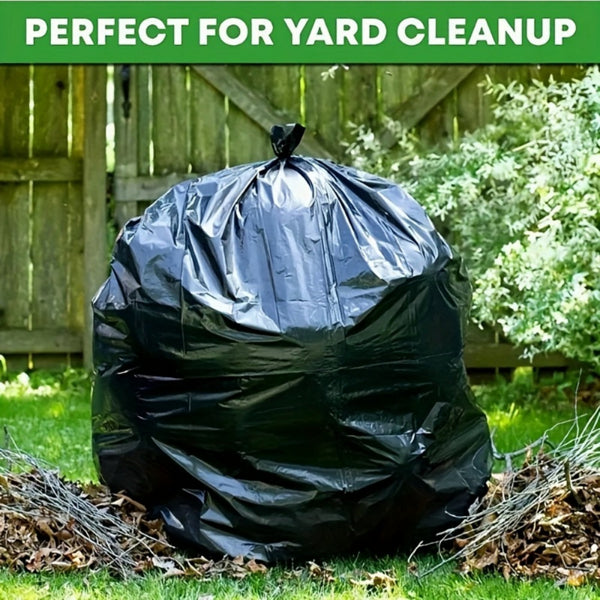 US Local 1.9MIL Thick 50 Gallon Black Garbage Bags 100 Pieces, No Delivery On Weekends