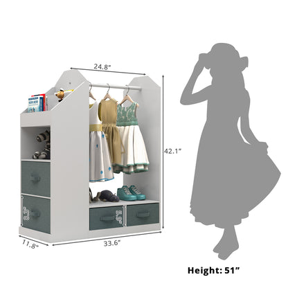 US Local Children's Clothing Storage Racks, Clothing Racks, Children's Wardrobes, Open Hanging Wardrobes With Mirrors