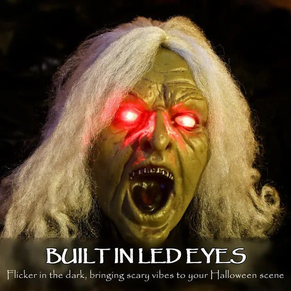 CA Local 72 Life Size Halloween Animated Crawling Zombie With Glowing LED Eyes, Battery Operated, Indoor Outdoor Party Props