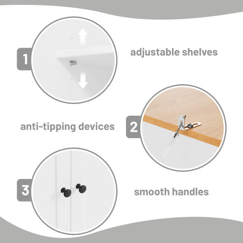 US Loccal 40.2x20x71.3 Inches Tall Freestanding Kitchen Pantry Large Cabinet Storage Cabinet Unavailable Platforms- Welfel