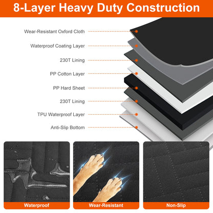 US Local 1Pc Dog Car Seat Cover For Back Seat Waterproof Oxford Cloth Seat Cover Hammock Non-Slip Scratchproof Back Seat Extender With Side Flap Mesh Window Storage Bag For Car SUV Truck