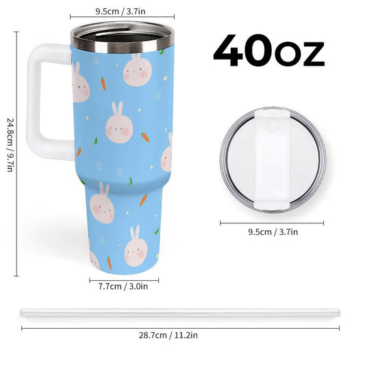 PHDT00507 POD US Local Tumbler 40oz Large Capacity Car Cup Rabbit blue