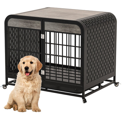 US Local Heavy Duty Dog Crate Furniture Wooden Table 33inch Grey