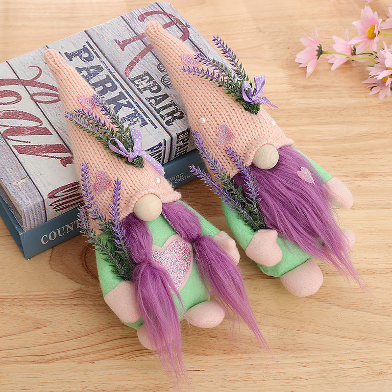 Faceless Doll Mother's Day Valentine's Day Lavender Standing Love Doll