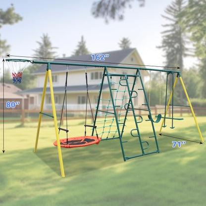 US Local Indoor Outdoor Metal Swing Set With Safety Belt