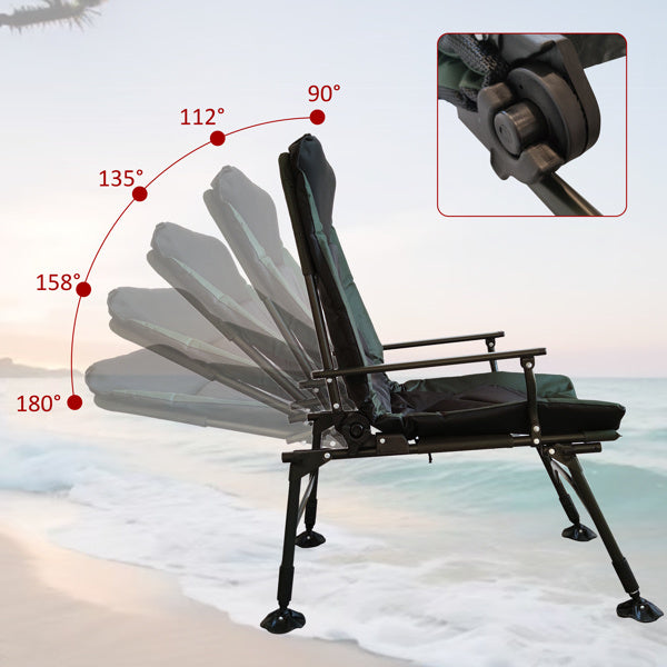 US Local Camping Lounge Chair, Portable Folding Recliner With Adjustable Backrest, Suitable For Indoor And Outdoor Camping, Beach Hiking, Fishing